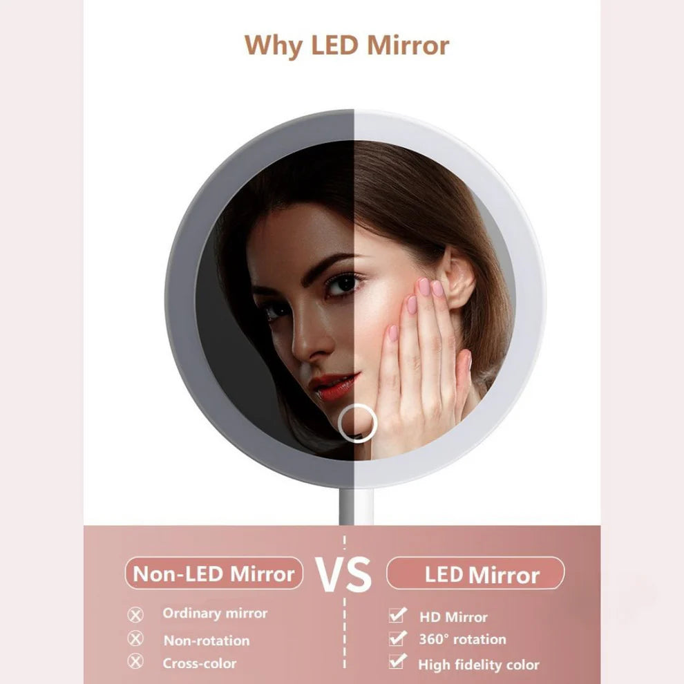 LED Lighted Makeup Mirror Jewelry Box – Portable 2-in-1 Travel Organizer with Adjustable Lighting, Cosmetic Storage & Rechargeable Battery – Compact Vanity Mirror for Women