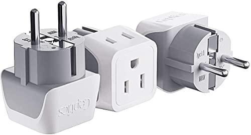 Ceptics Universal Travel Adapter, 45W International Power Adapter with PD & QC 3.0 Dual USB-C, 3 USB Travel Adapter Worldwide, Type I C G A Outlets 110V 220V A/C - EU Euro US UK (11-KU) - Off-white