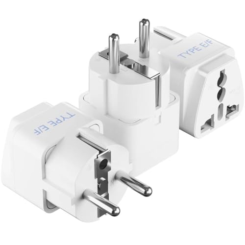 Ceptics Universal Travel Adapter, 45W International Power Adapter with PD & QC 3.0 Dual USB-C, 3 USB Travel Adapter Worldwide, Type I C G A Outlets 110V 220V A/C - EU Euro US UK (11-KU) - Ice White