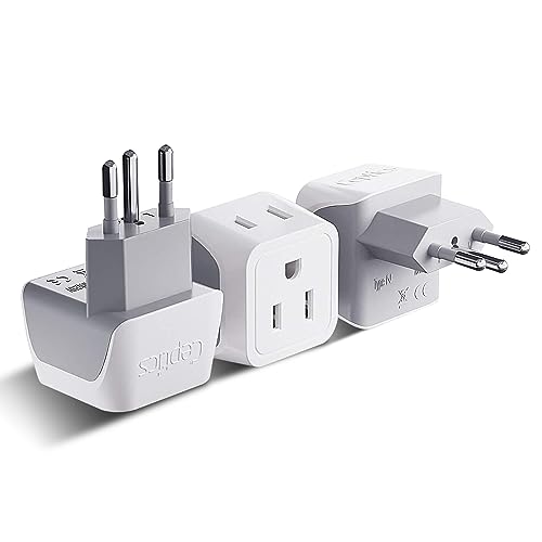 Ceptics Universal Travel Adapter, 45W International Power Adapter with PD & QC 3.0 Dual USB-C, 3 USB Travel Adapter Worldwide, Type I C G A Outlets 110V 220V A/C - EU Euro US UK (11-KU) - white gray
