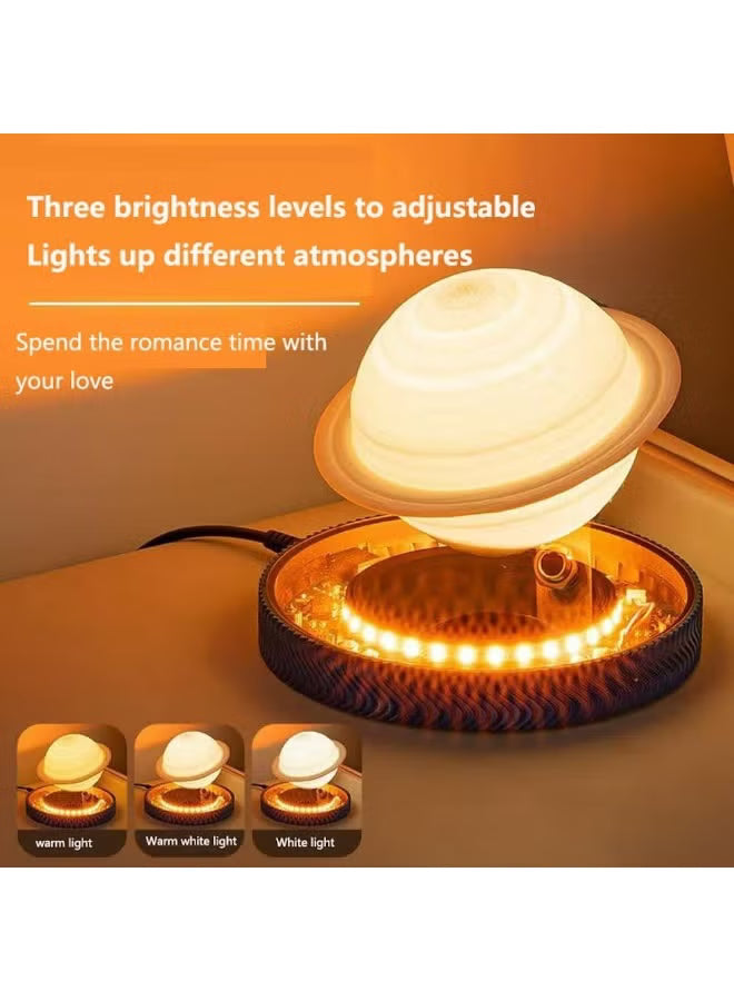 3D Levitating Saturn Night Light Luminous Base Floating Planets Ball Lamp Cool Astronomy Saturn Desk Decor Gifts for Kids Girls