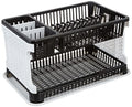 Amazon Brand - Solimo Plastic Dish Drainer, (Black, 51 cm * 33 cm * 27.2 cm) - Black