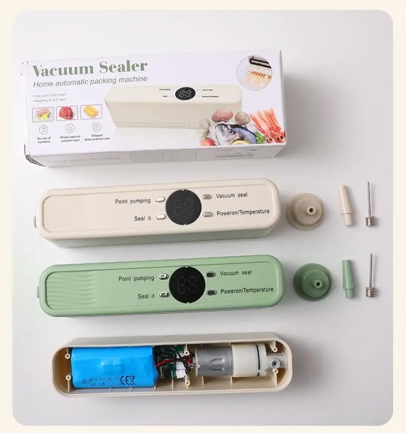 Electric Vacuum Sealer Machine for Food Storage | Automatic Food Vacuum Packing Machine for Dry & Wet Foods | Portable Kitchen Vacuum Sealer with LED Display