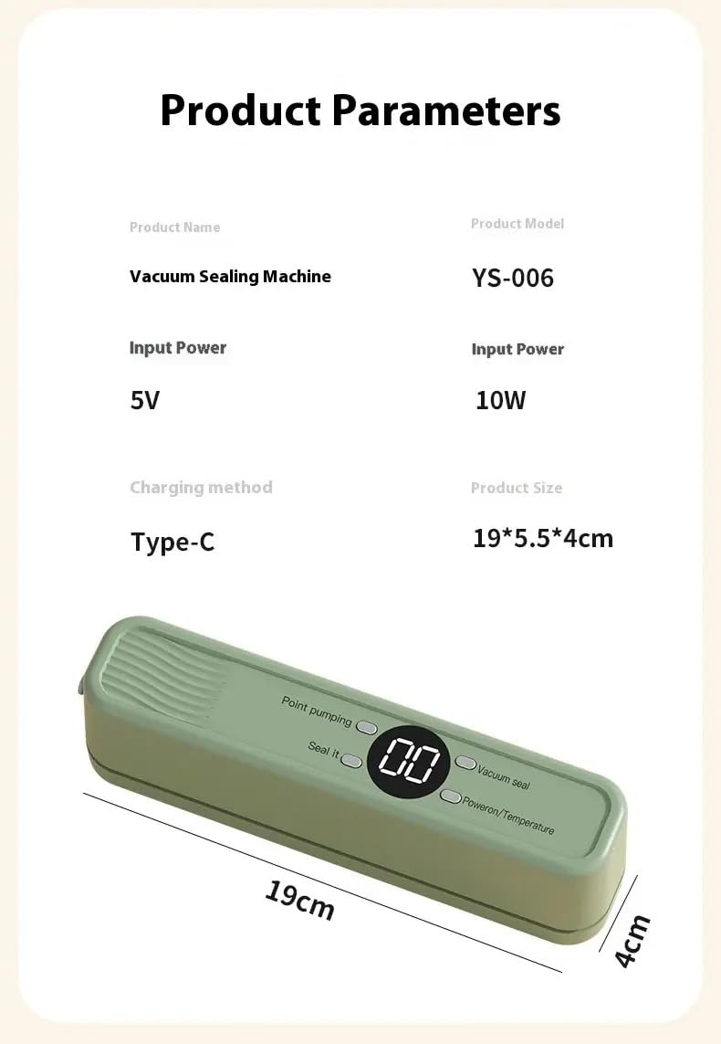 Electric Vacuum Sealer Machine for Food Storage | Automatic Food Vacuum Packing Machine for Dry & Wet Foods | Portable Kitchen Vacuum Sealer with LED Display