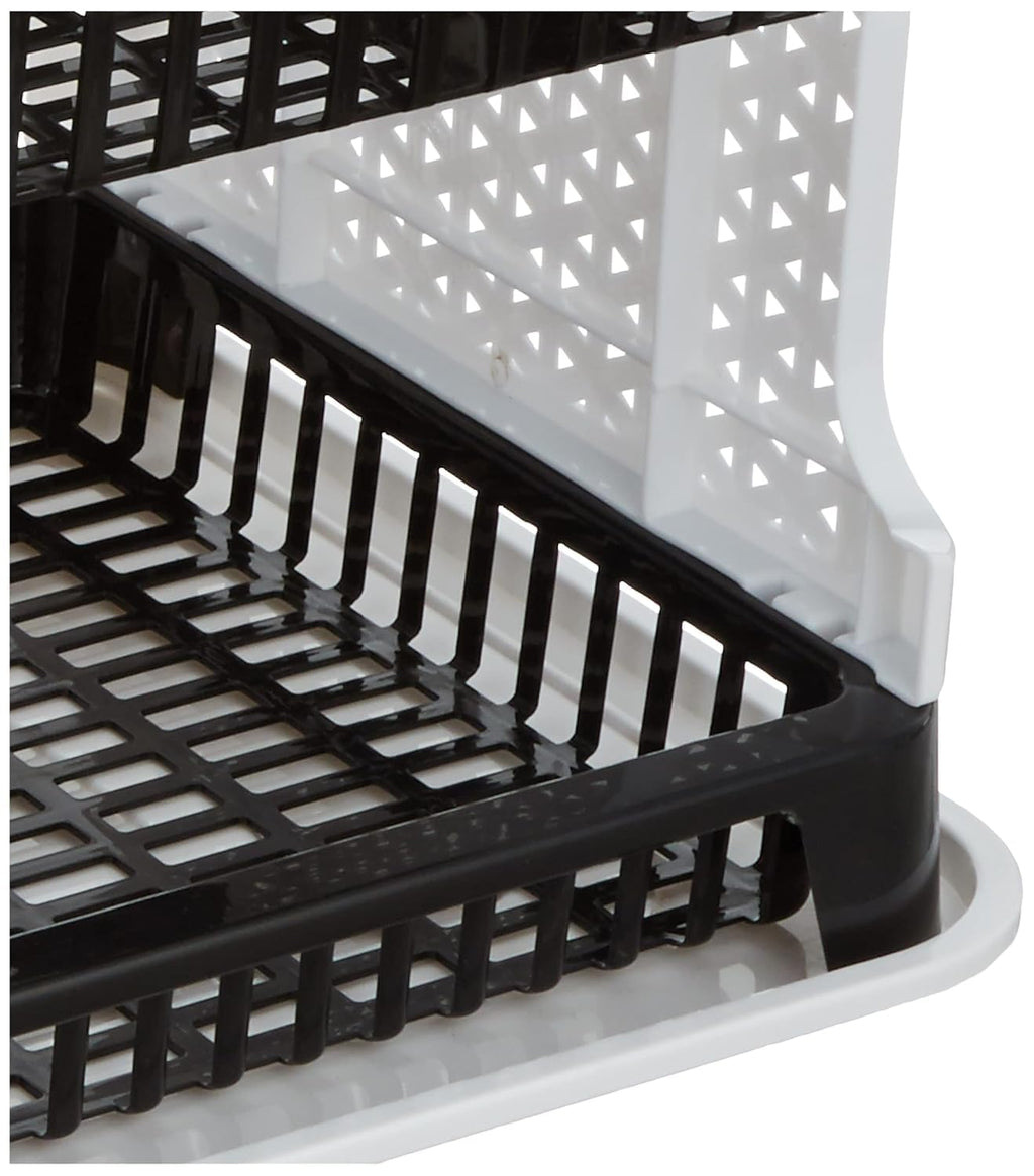 Amazon Brand - Solimo Plastic Dish Drainer, (Black, 51 cm * 33 cm * 27.2 cm)