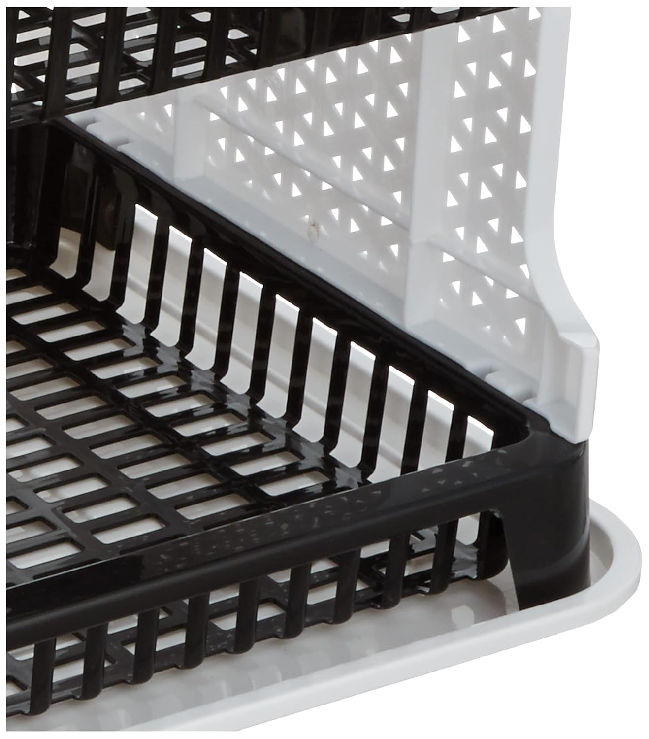 Amazon Brand - Solimo Plastic Dish Drainer, (Black, 51 cm * 33 cm * 27.2 cm)