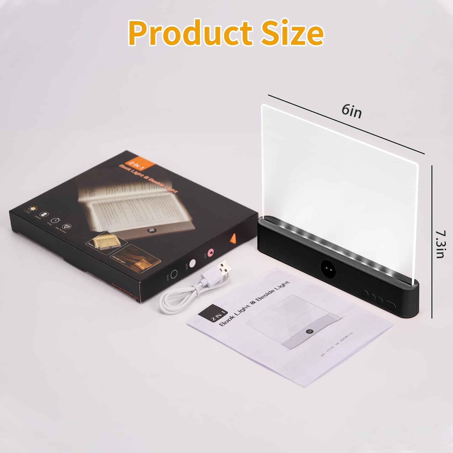 Night Vision Led Book Light Panel | Book Reading Light Panel Portable and Lightweight Indoor and Outdoor Travel Uses Night Reading Light, Eye Care Book Lamp