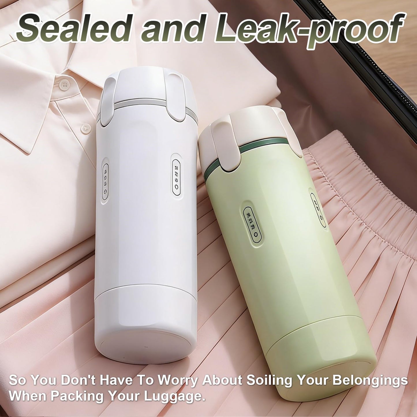 4 in 1 Travel Pump Dispenser Bottle, 30ml, 4 Pack Leakproof Pump Containers with Measuring Scale and Label Stickers