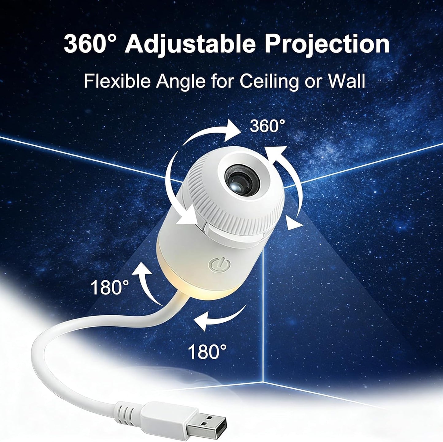 2 in 1 mini Galaxy Projector Light with (6 Slide) USB Portable Starry Sky Night Light Projector for Bedroom, Mini LED Nightlight Wall Lamp for Kids & Adults, Ceiling Decor