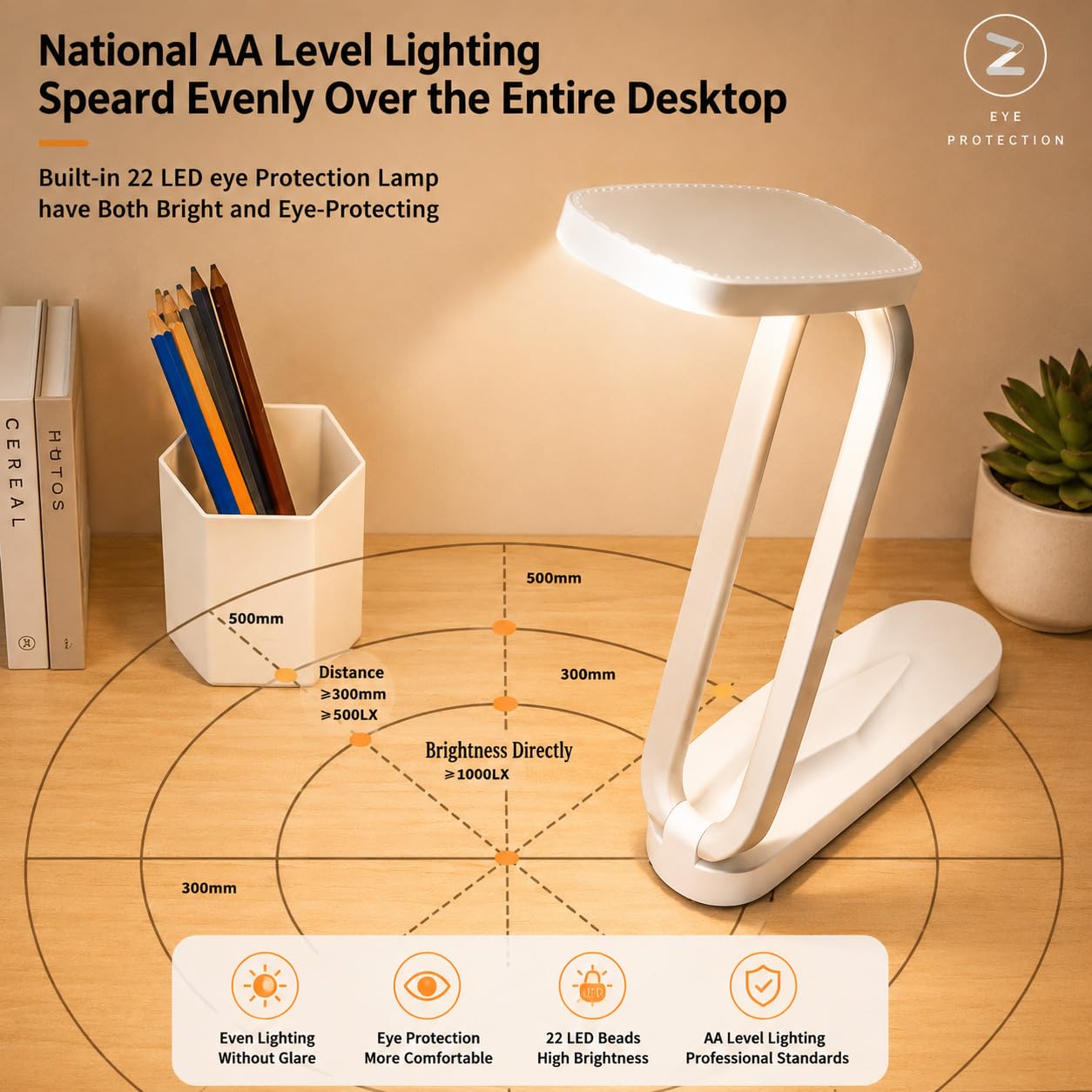 Fulminare Plastic LED Desk Lamp Dimmable Reading Table Lamp with USB Charging Port 3 Colour Mode,Touch Control Eye Caring, Desk for Study, Work (Pawn)
