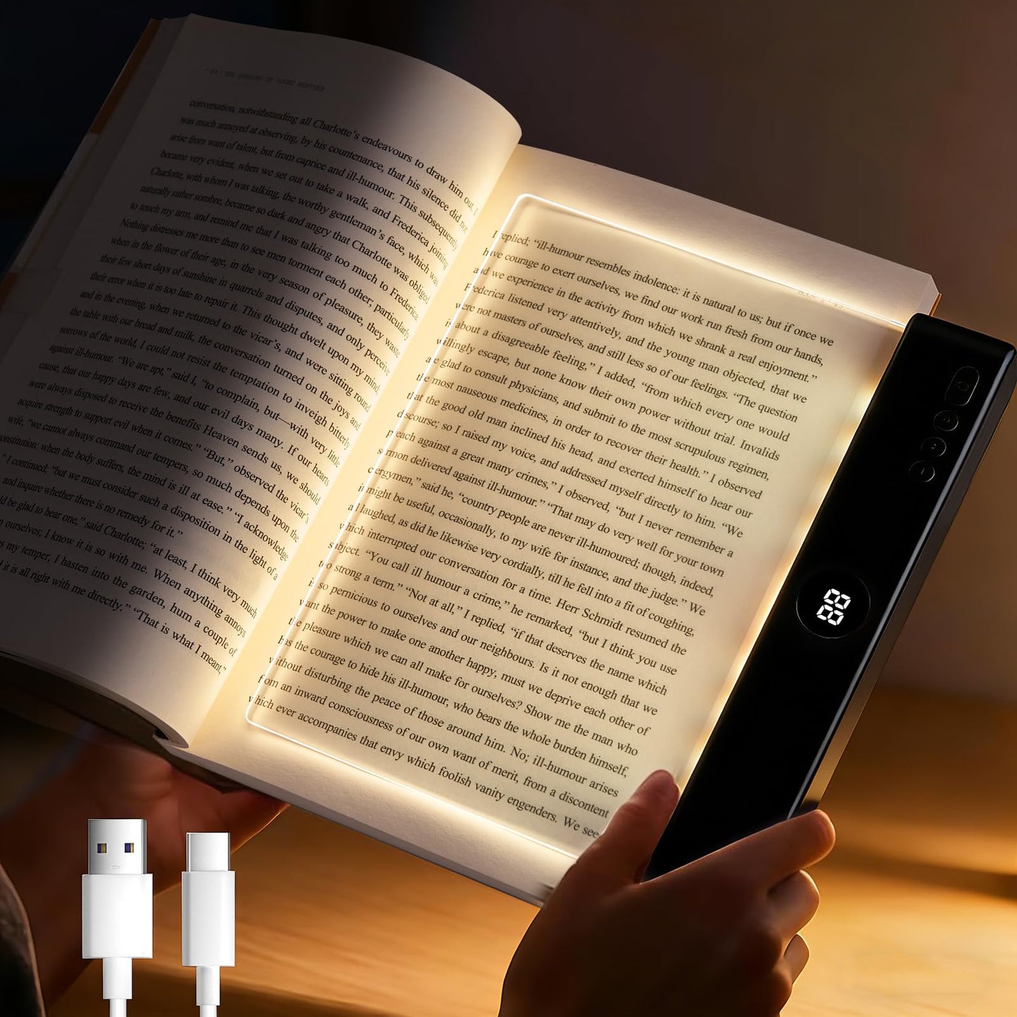 Night Vision Led Book Light Panel | Book Reading Light Panel Portable and Lightweight Indoor and Outdoor Travel Uses Night Reading Light, Eye Care Book Lamp