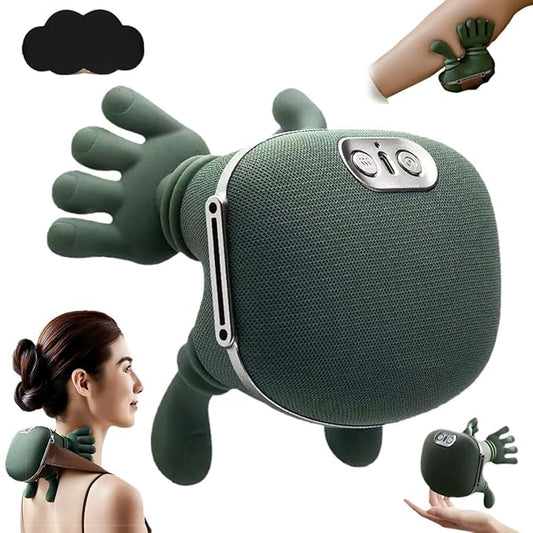 Heated Massager, Wireless Portable Neck and Back Massager, Electric Deep Tissue 4D Kneading Massage, Simulated Human Hand Design for Pain Relief and Muscle Relax