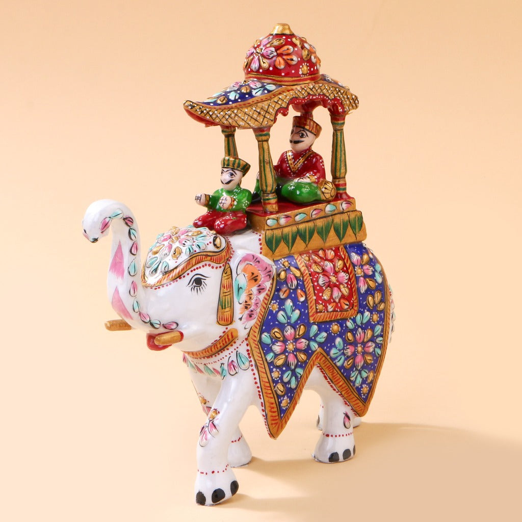 Handcrafted Ambrari Metal Elephant