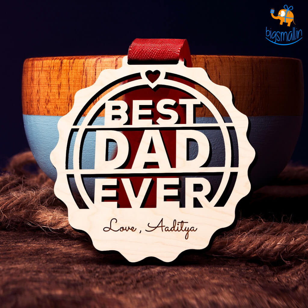 Personalized Best Dad Wooden Medal | COD Not Available