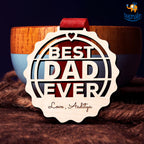 Personalized Best Dad Wooden Medal | COD Not Available