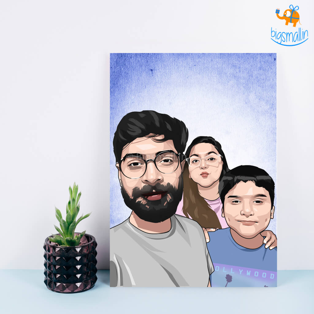 Personalized Caricature Wooden Portrait