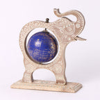 Brown Wooden Elephant Globe Showpiece