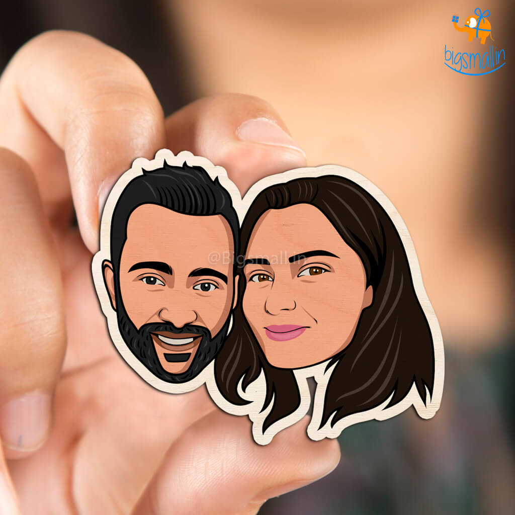 Personalized Caricature Wooden Fridge Magnet