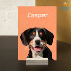 Personalized Pets Caricature Wooden Portrait