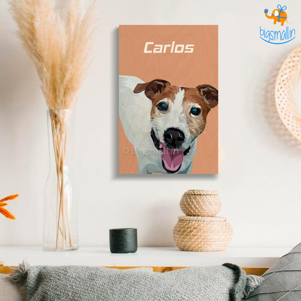 Personalized Pets Caricature Wooden Portrait