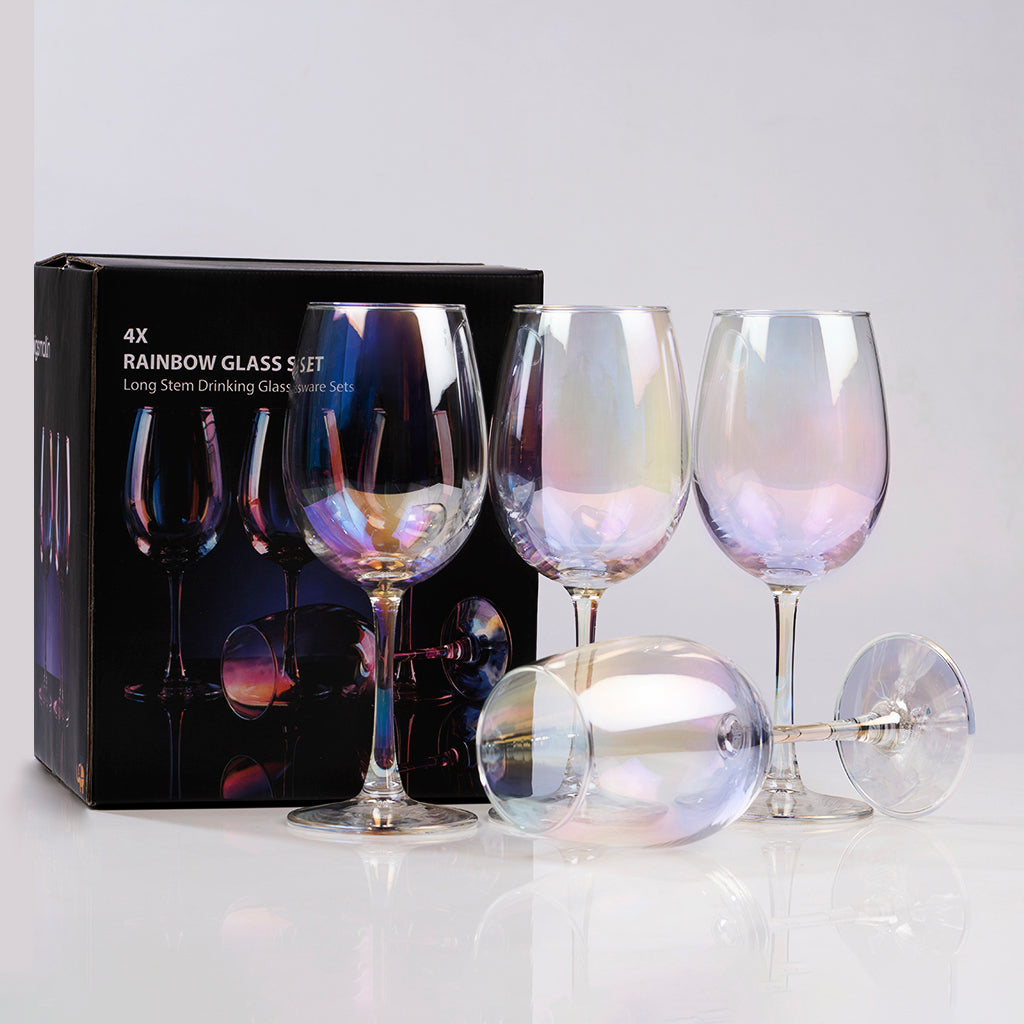 Rainbow Wine Glasses - Set of 4