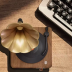 Retro Gramophone Bluetooth Speaker with Rotating Disc