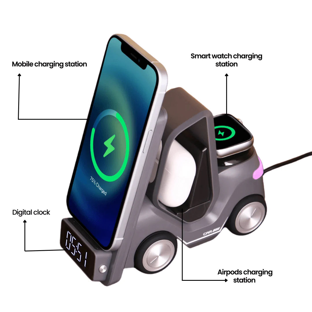 Charge Cruiser - 3 in 1 Wireless Charger with Clock